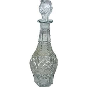 Vintage Anchor Hocking 32oz Glass Wexford Pattern Decanter Bottle & Stopper